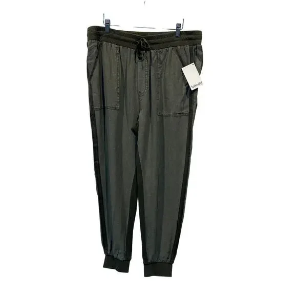 SPLENDID WOMENS XLARGE DRAWSTRING LINEN BLEND LAKESIDE JOGGER GREEN NEW